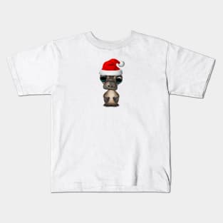 Christmas Platypus Wearing a Santa Hat Kids T-Shirt